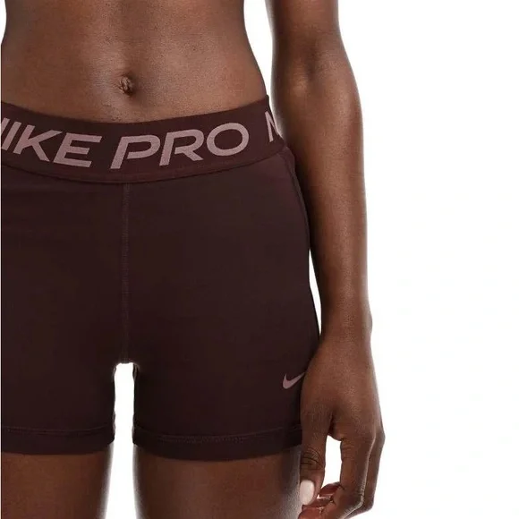 Nike Pro Women's Chocolate Brown High-Rise Bike Shorts XS - Picture 2 of 10